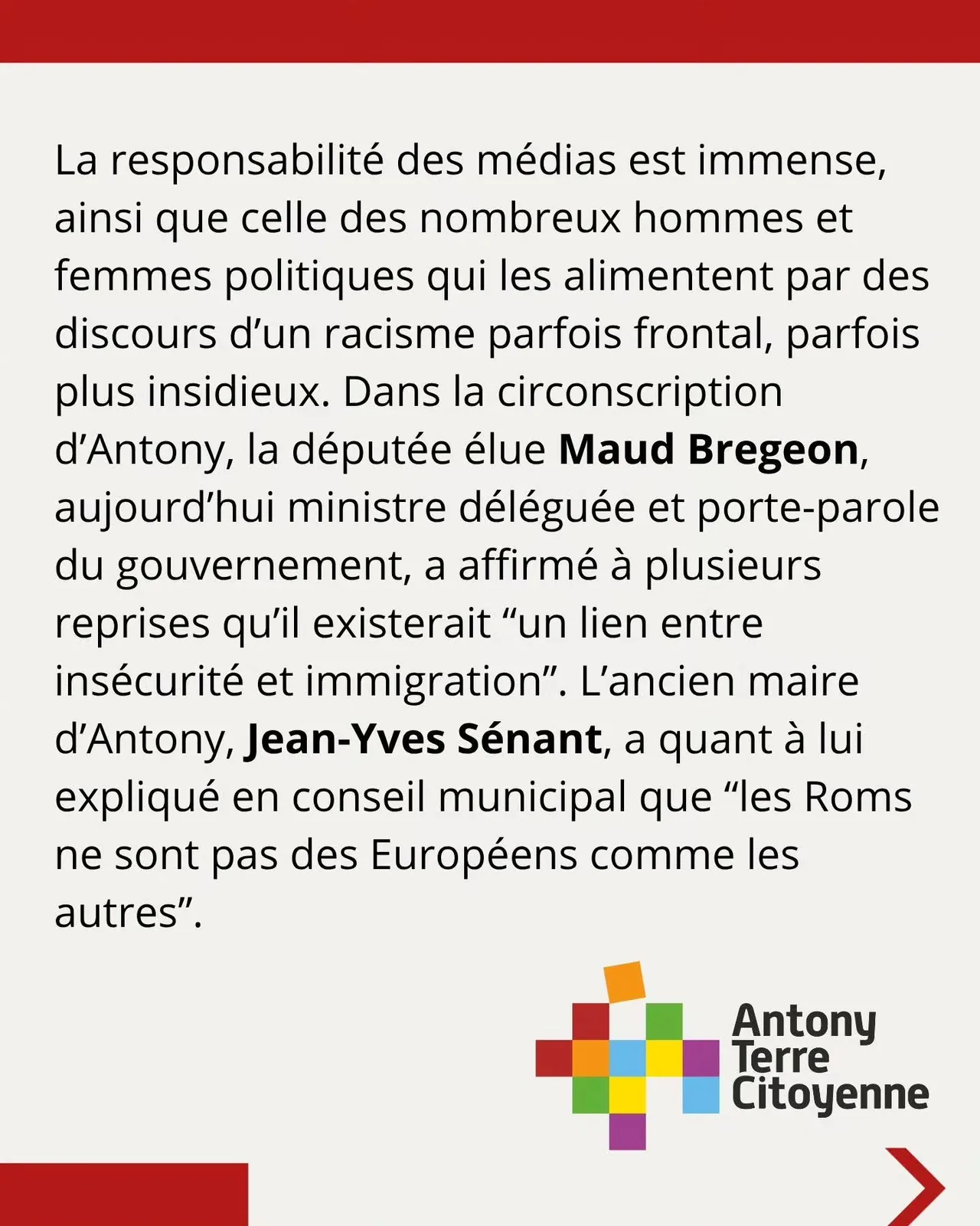 Image 3 sur 6 du communiqué publié sur Instagram, qui reprend le texte de l’article.