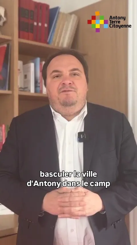Image de la vidéo de soutien de Fabien Gay, avec un bouton de lecture ; la vidéo s’ouvre sur Facebook.