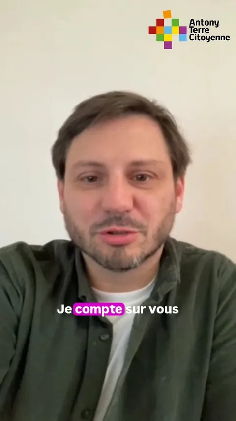 Image de la vidéo de soutien de Brice Gaillard, avec un bouton de lecture ; la vidéo s’ouvre sur Facebook.