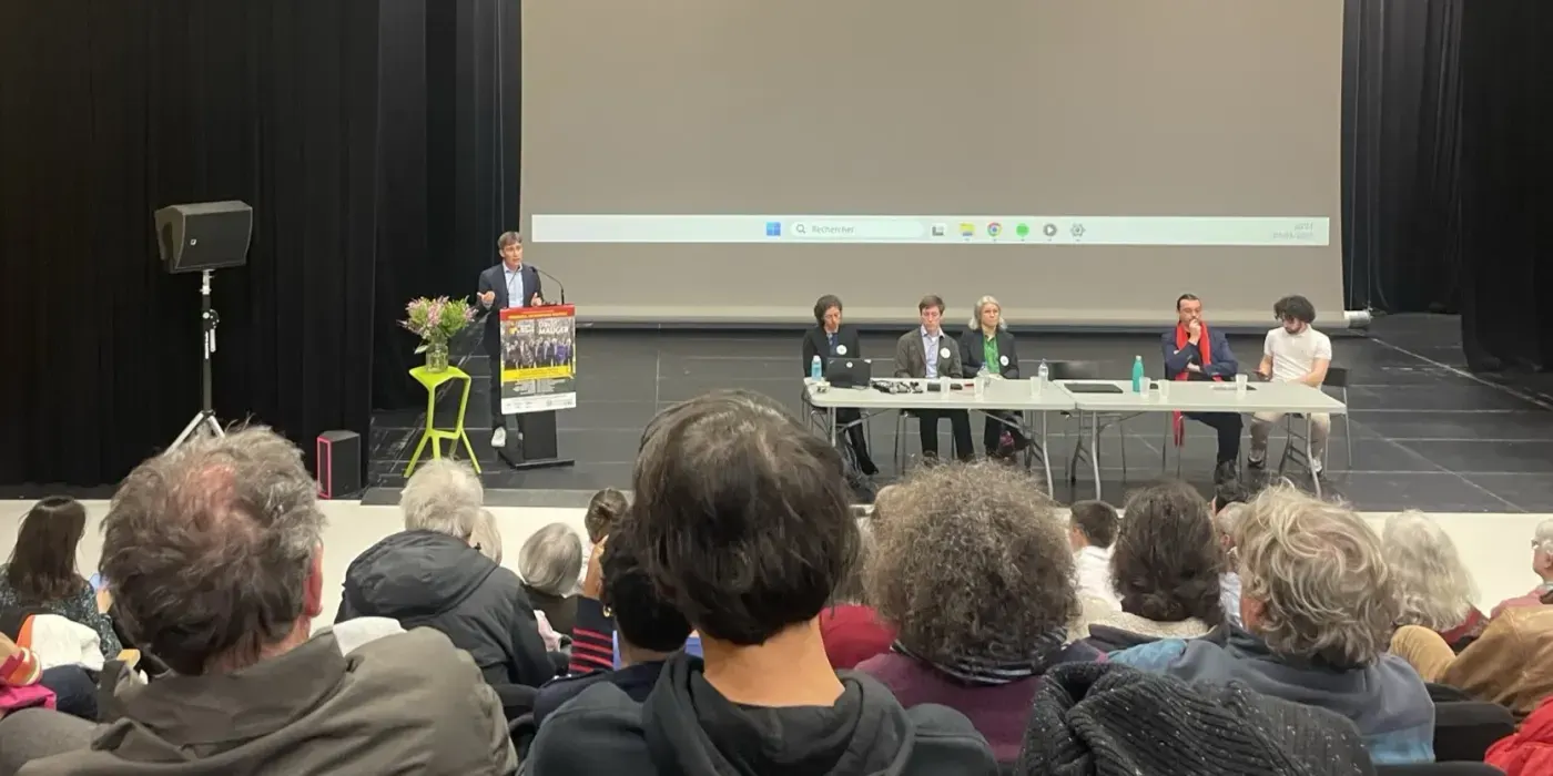 Meeting de fin de campagne à l'Espace Vasarely, le 9 mars 2026