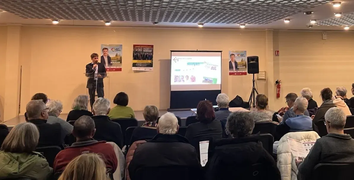 Réunion publique au centre André Malraux, le 23 février 2026