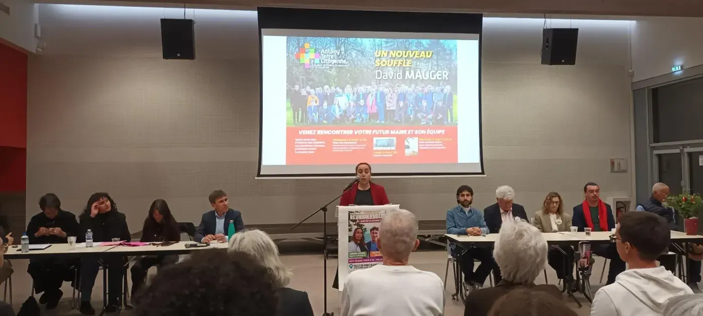 Réunion publique à la salle du Mont-Blanc, le 11 mars 2026