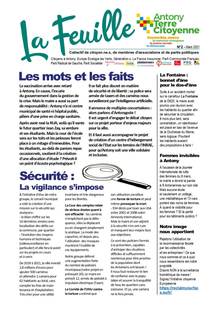 La Feuille n°2 ATC page 1